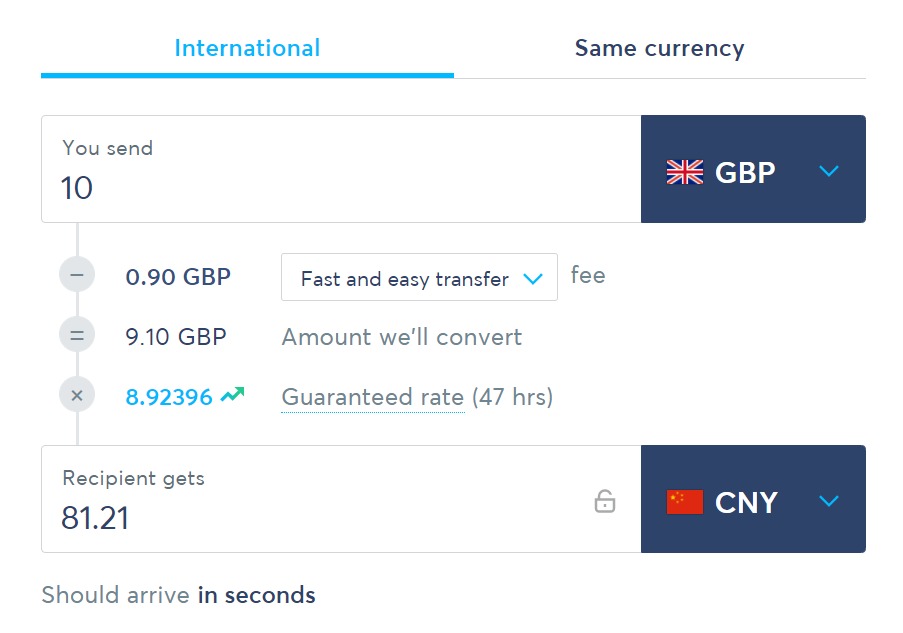 TransferWise跨境汇款