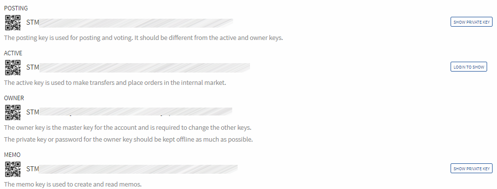 Steemit中的各种key