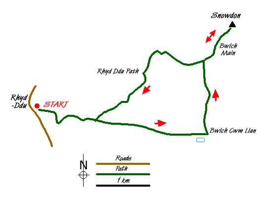 威尔士Snowdonia雪墩山公园 - Rhyd Ddu Path